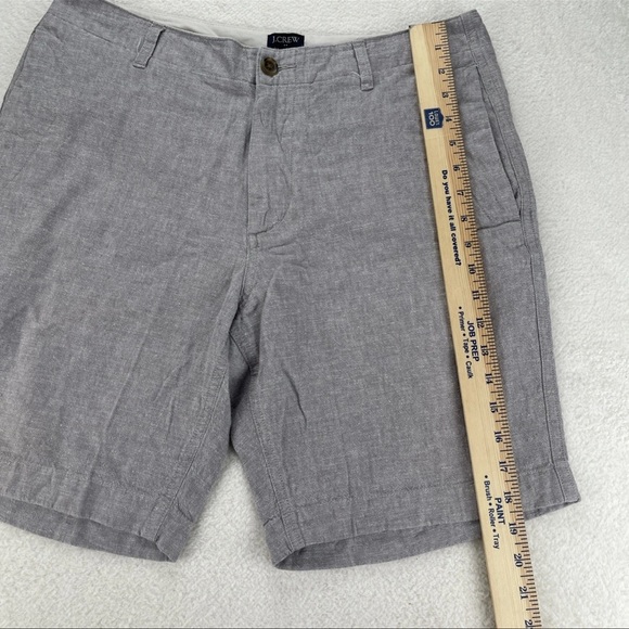 (2) J. Crew Flex Gramercy Chino Shorts Men Sz 33 X 9 Gray Flat Front Linen Blend - Picture 4 of 8
